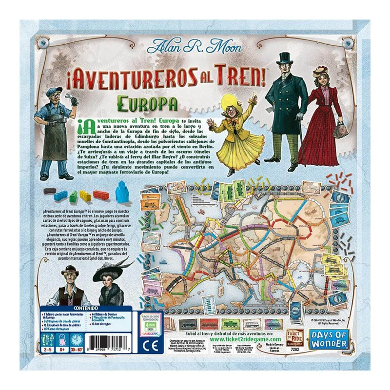¡Aventureros al Tren! Europa - Juego de mesa - Days of Wonder - 2-5 jugadores - 8+ años - 30-60 min