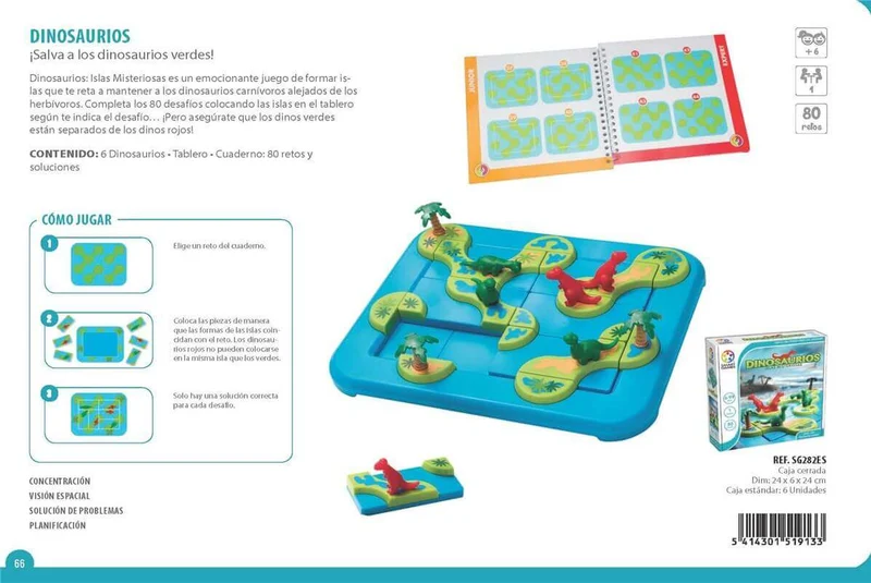 Dinosaurios : Islas Misteriosas - Juego de mesa - SmartGames - 1 jugador - 6+ años - 10 min