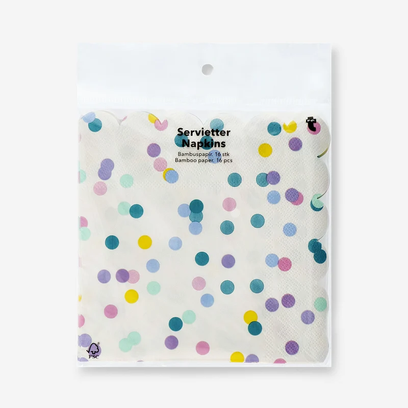 Confetti napkins with scalloped edges - 16 pcs