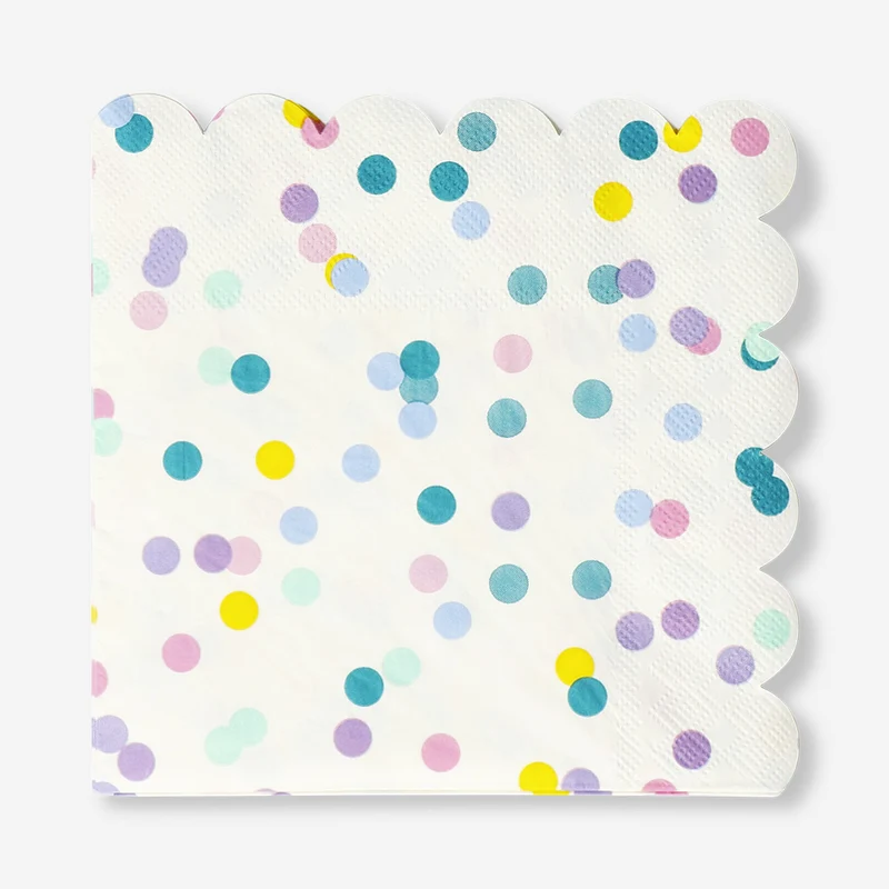 Confetti napkins with scalloped edges - 16 pcs