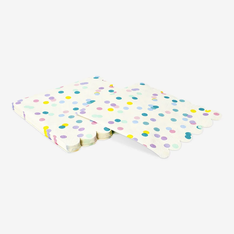 Confetti napkins with scalloped edges - 16 pcs