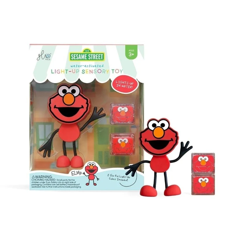 GloPals Set Personaje Elmo Rojo + 2 Cubos luz