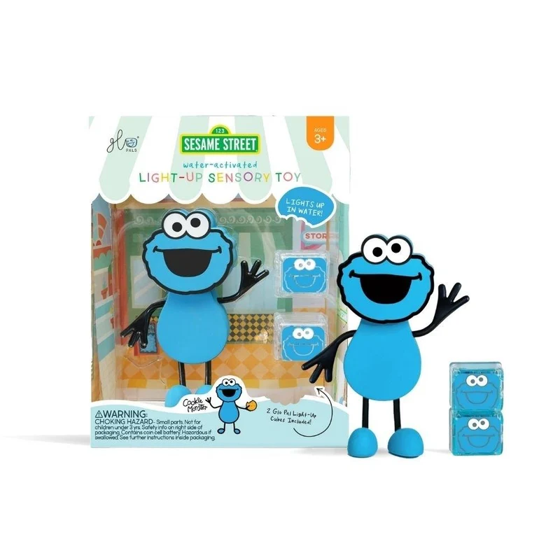 GloPals Set Personaje Cookie Monster Azul + 2 Cubos luz