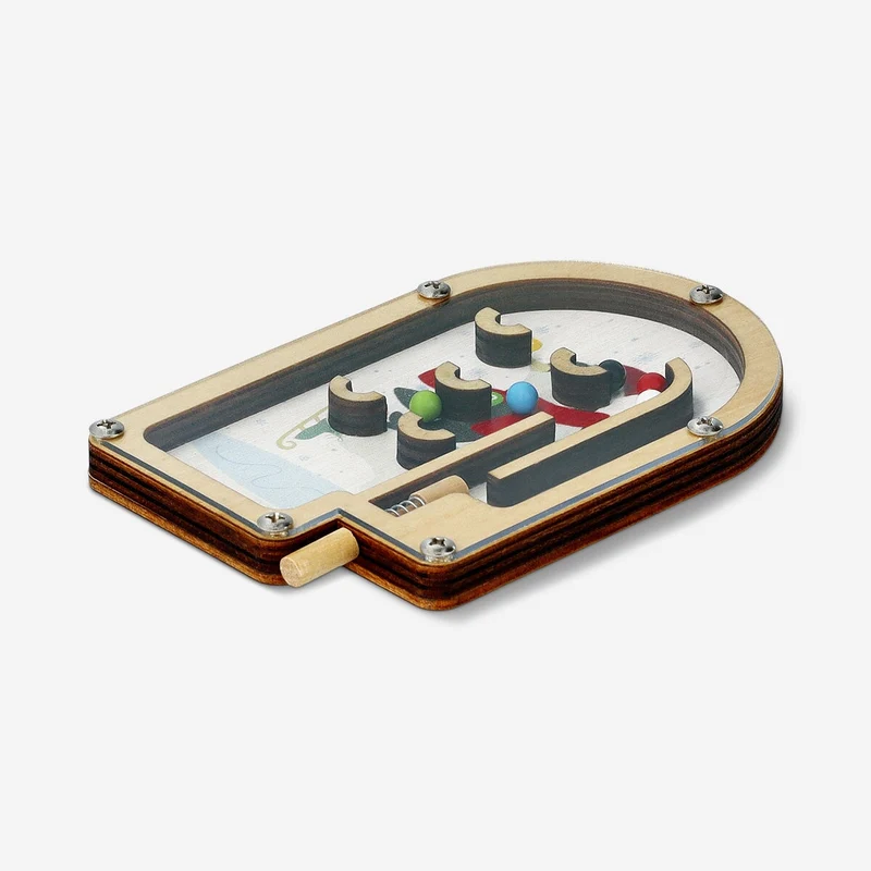 Wooden pinball game