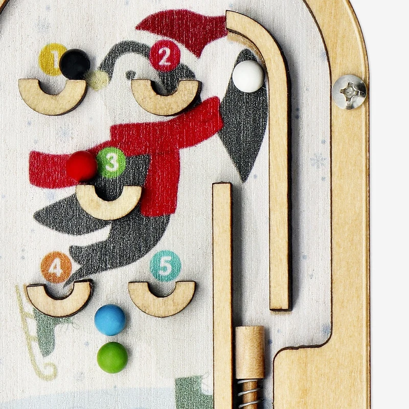 Wooden pinball game