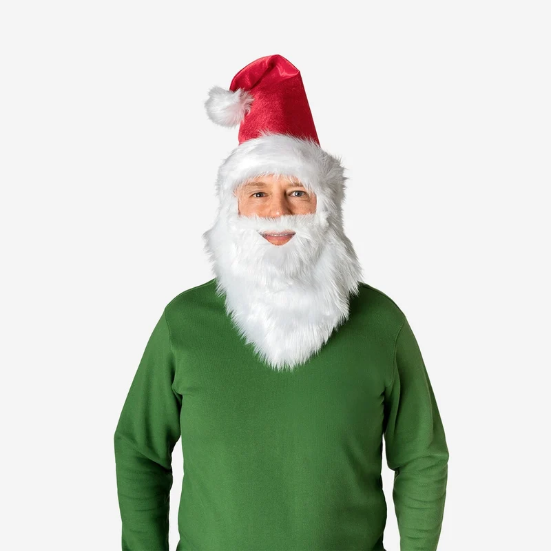 Santa hat with beard - For adults