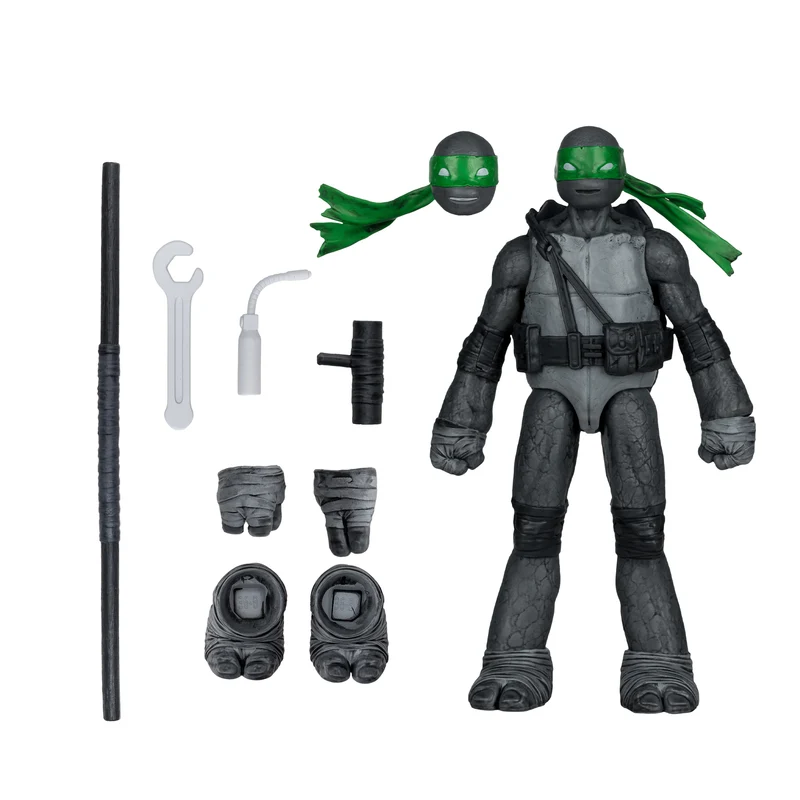 Mcfarlane Figure With Comic: Tmnt Tortugas Ninja - Donatello Black White & Green Variant 5 Pulgadas