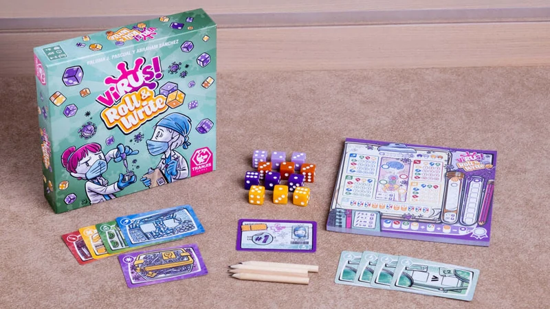 Virus! Roll & Write - Juego de mesa - Tranjis - 2-4 jugadores - 8+ años - 20 min