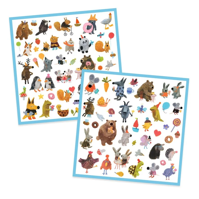 Pegatinas Amiguitos suaves y peludos · Djeco
