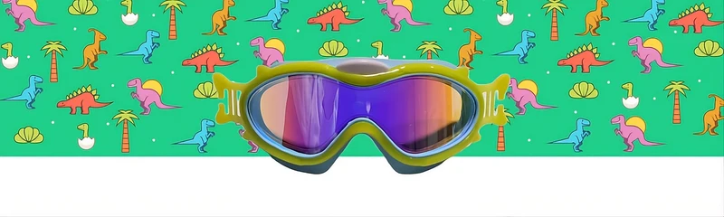 Máscara infantil amarillas con turbante Dinos · Fun Water