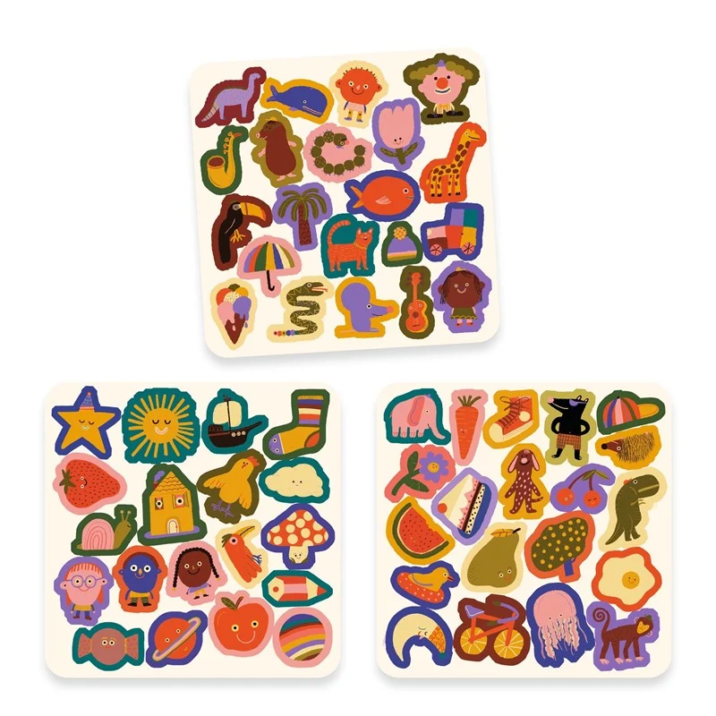 Pegatinas de fieltro para bebés Los Divertidos Objetos · Djeco