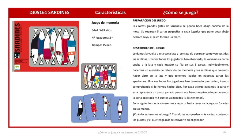 Cartas Sardines · DJECO