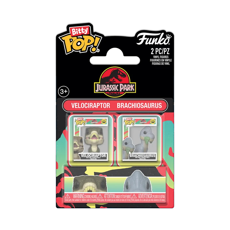 Funko Bitty Pop: Jurassic Park - Raptor y Brachiosaurus 2 Pack