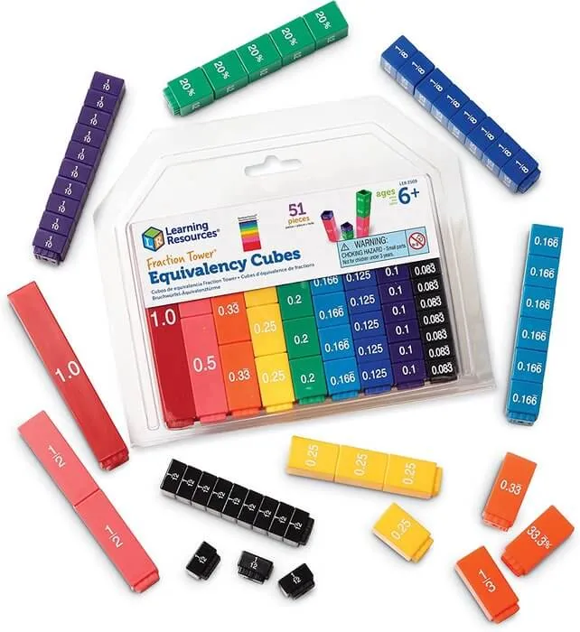JUEGO SET CUBOS DE EQUIVALENCIA FRACTION TOWER | Learning Resources