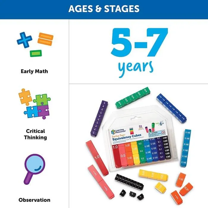 JUEGO SET CUBOS DE EQUIVALENCIA FRACTION TOWER | Learning Resources