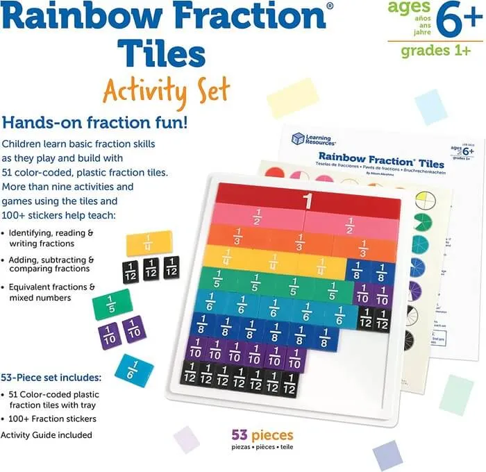 JUEGO SET FRACCIONES ARCOIRIS CON BANDEJA 10 X 32,5 X 3,3CM | Learning Resources