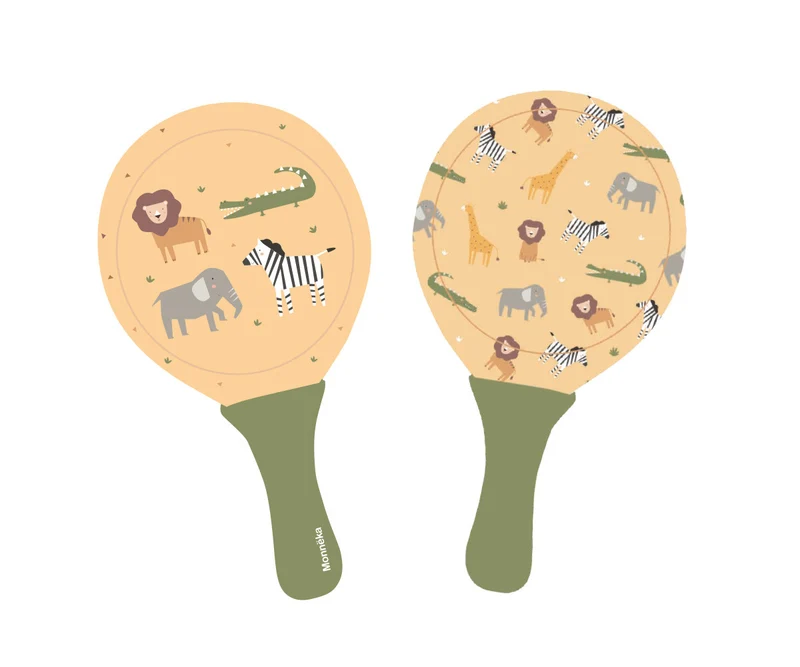 Palas playa neopreno con pelota - Wild Animals