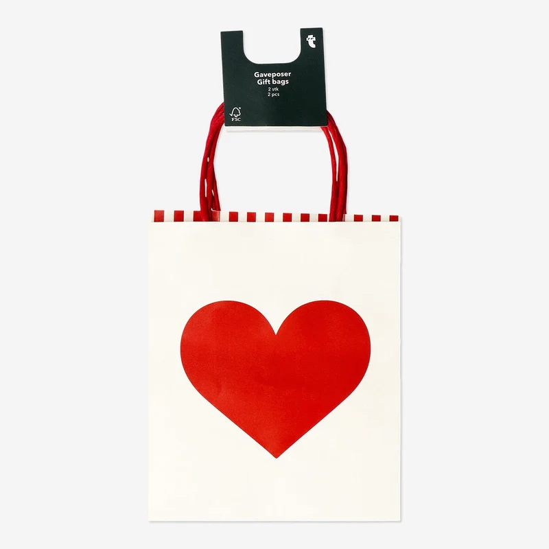 Gift bags with hearts - 2 pcs