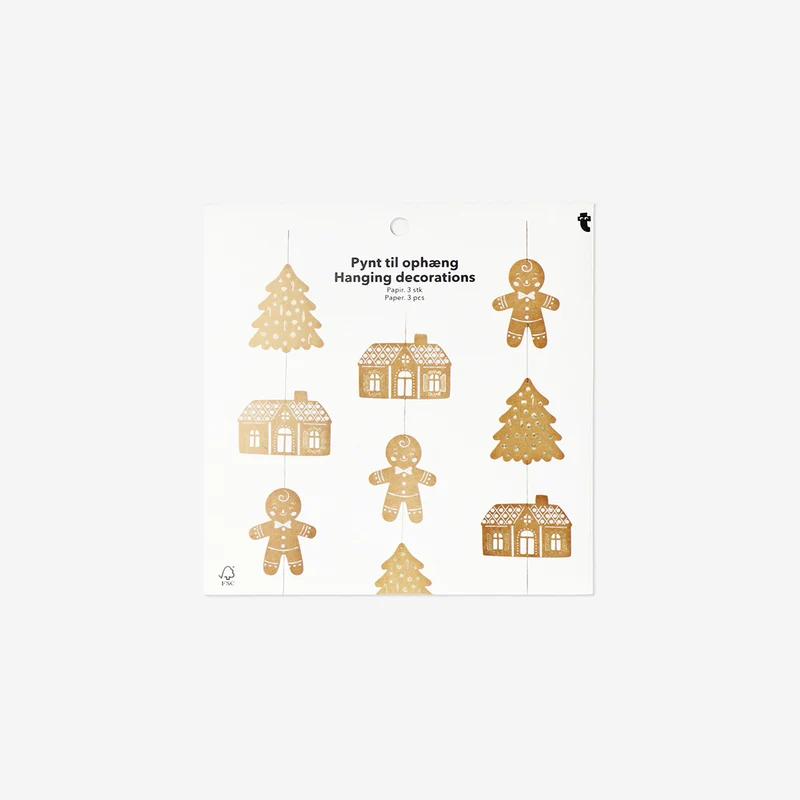 Hanging gingerbread decorations - 3 pcs