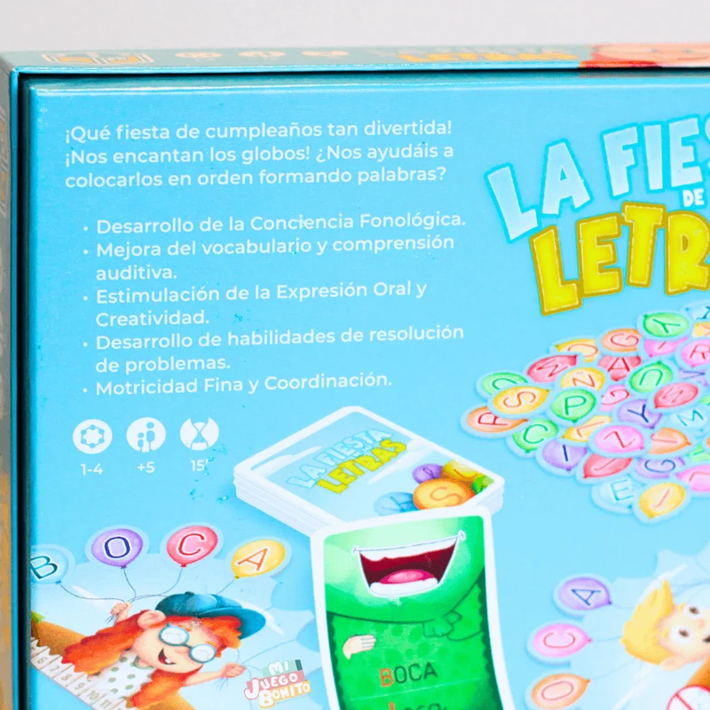 La Fiesta de las Letras - Juego de mesa - Atomo - 1-4 jugadores - 5+ años - 15 min