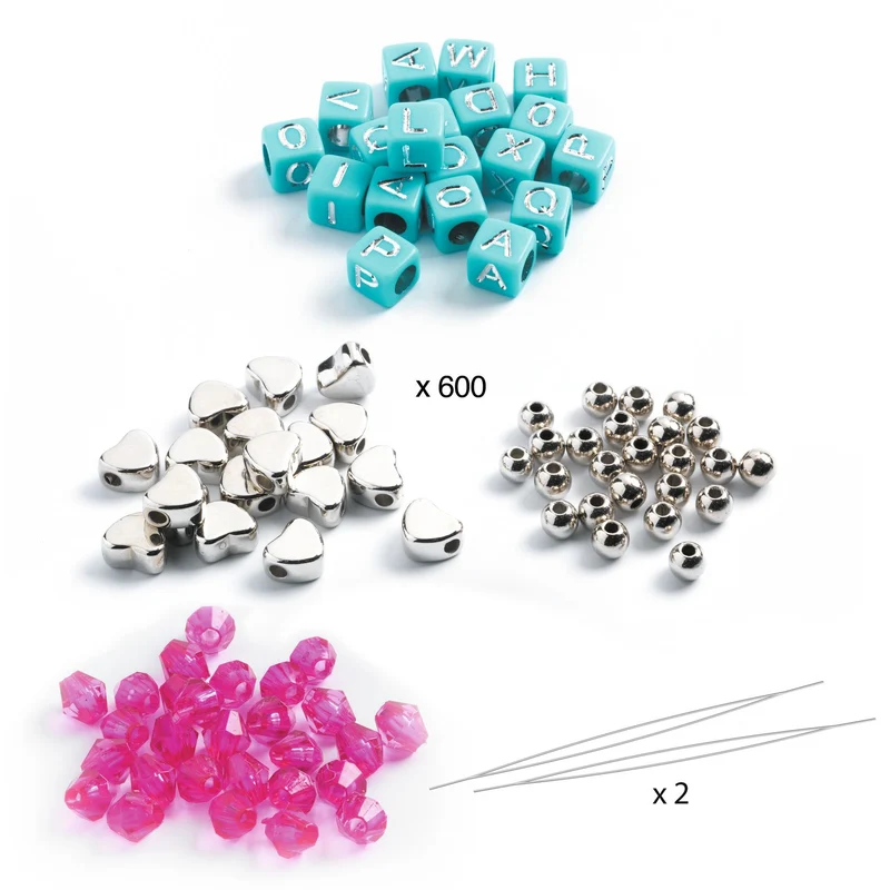 Perlas alfabeto plateadas · DJECO