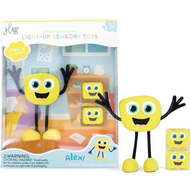 GloPals Set Personaje + 2 Cubos luz ALEX Amarillo