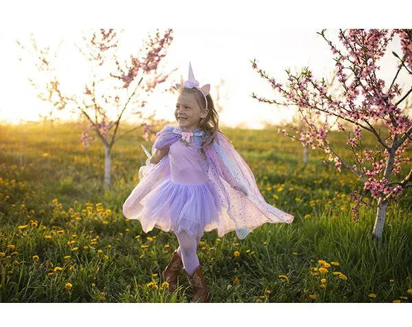 Capa y diadema Unicornio Arcoiris · Great Pretenders 4-6 años
