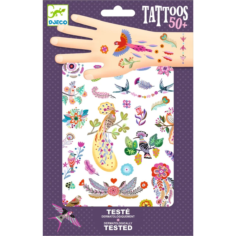 Tatuajes Pájaros Brillantes · DJECO