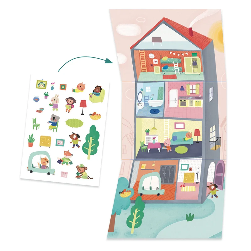 Cofre multiactividad Los animales y su casa · DJECO