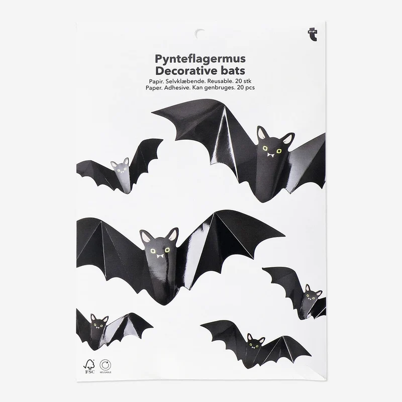 Decorative adhesive bats - 20 pcs