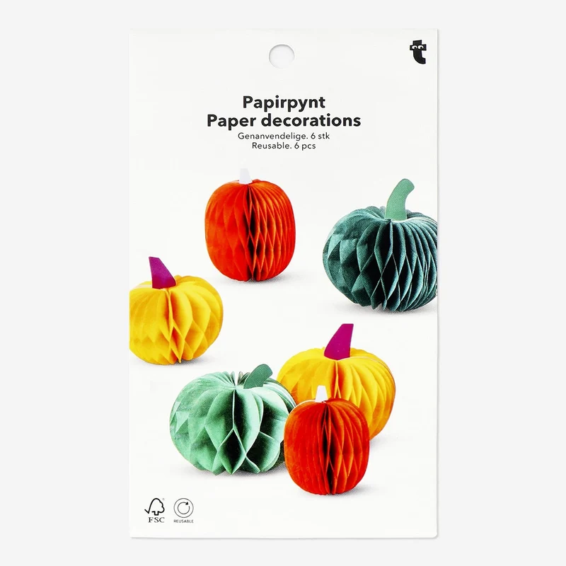 Pumpkin Paper Decorations - 6 pcs