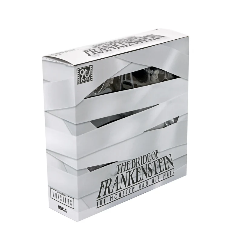 NECA Figura de Accion: La novia de Frankenstein - El Mounstro de Frankenstein y Novia 2 Pack Blanco y negro 7 pulgadas