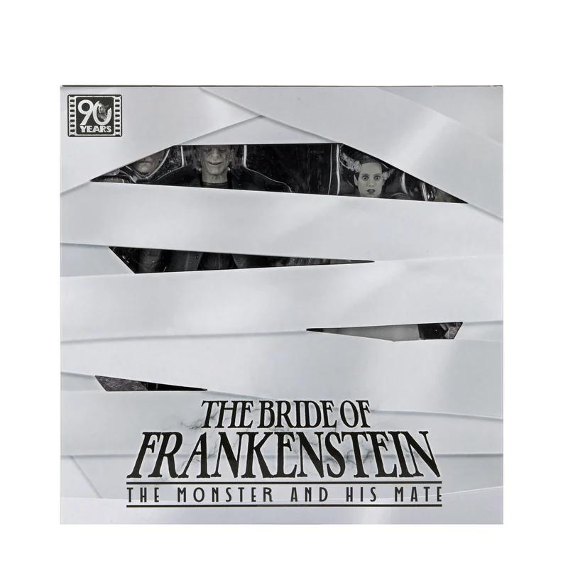 NECA Figura de Accion: La novia de Frankenstein - El Mounstro de Frankenstein y Novia 2 Pack Blanco y negro 7 pulgadas
