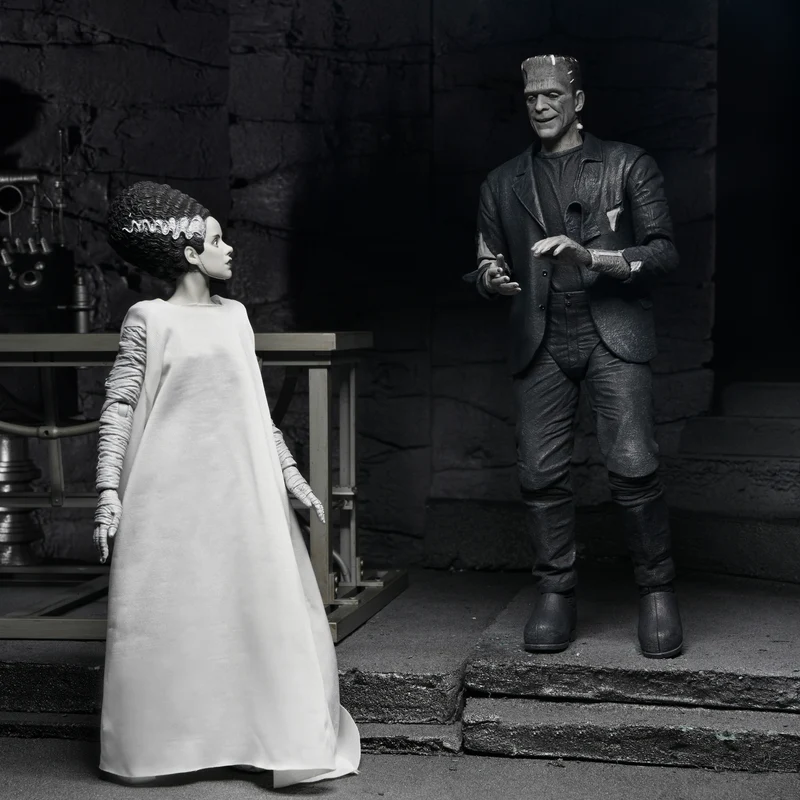 NECA Figura de Accion: La novia de Frankenstein - El Mounstro de Frankenstein y Novia 2 Pack Blanco y negro 7 pulgadas