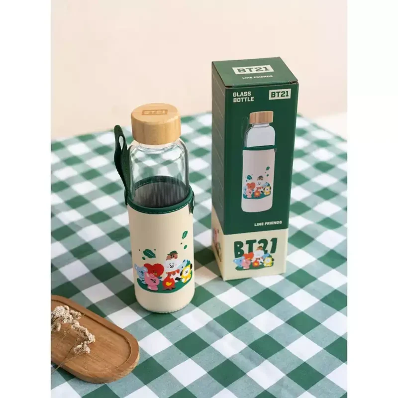 Botella de Cristal BT21 500ml con Funda de Neopreno