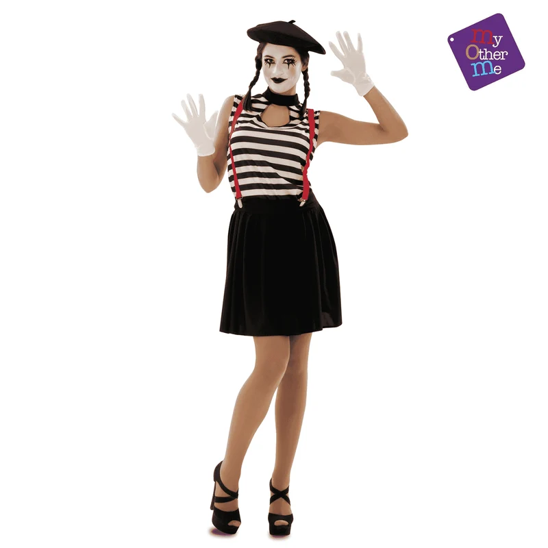 Disfraz de Mimo mujer adulto talla ML