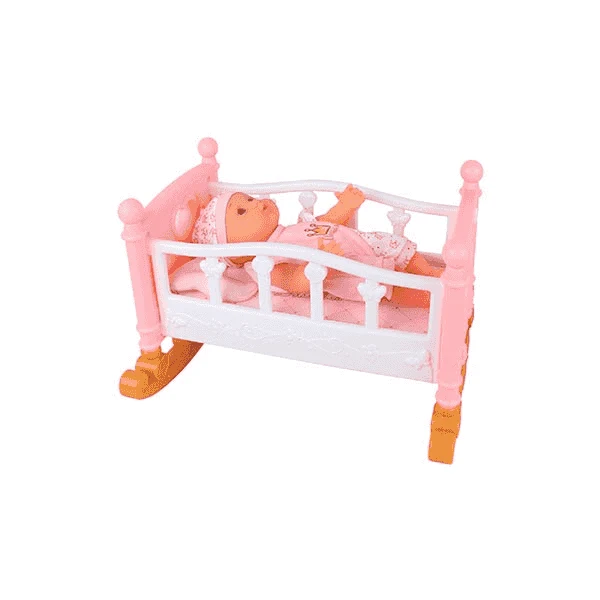 Bebé con Cuna y Accesorios PequeBB – Muñeca con minicuna y set de cuidado