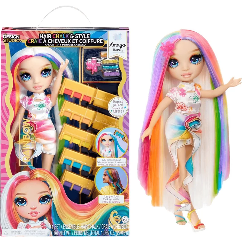 Rainbow High Tiza para el cabello y estilo Amaya - Muñeca arcoíris