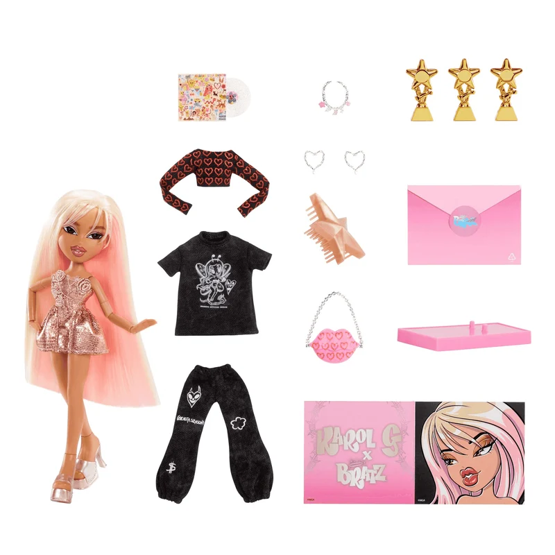 Bratz x Karol G Collector Doll con 3 looks y accesorios