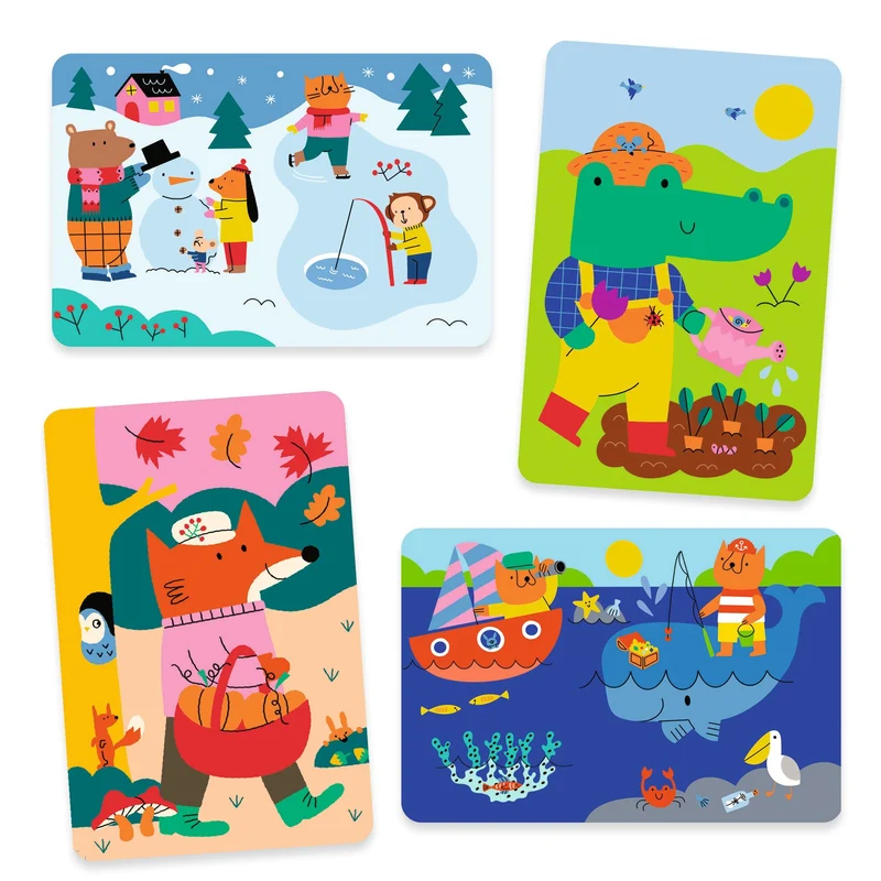 Colorear con agua 4 temporadas · DJECO