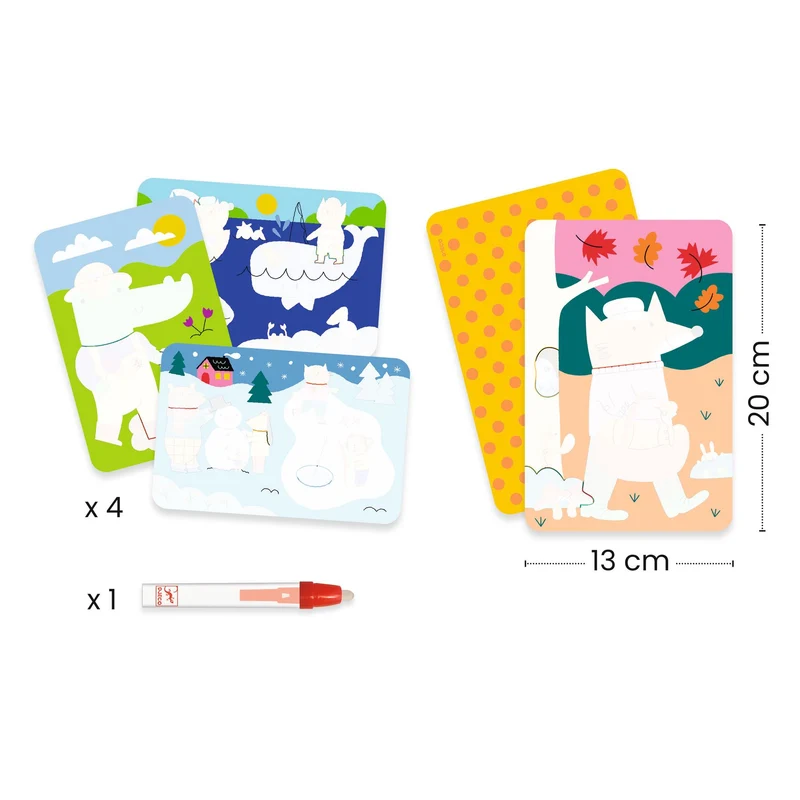 Colorear con agua 4 temporadas · DJECO