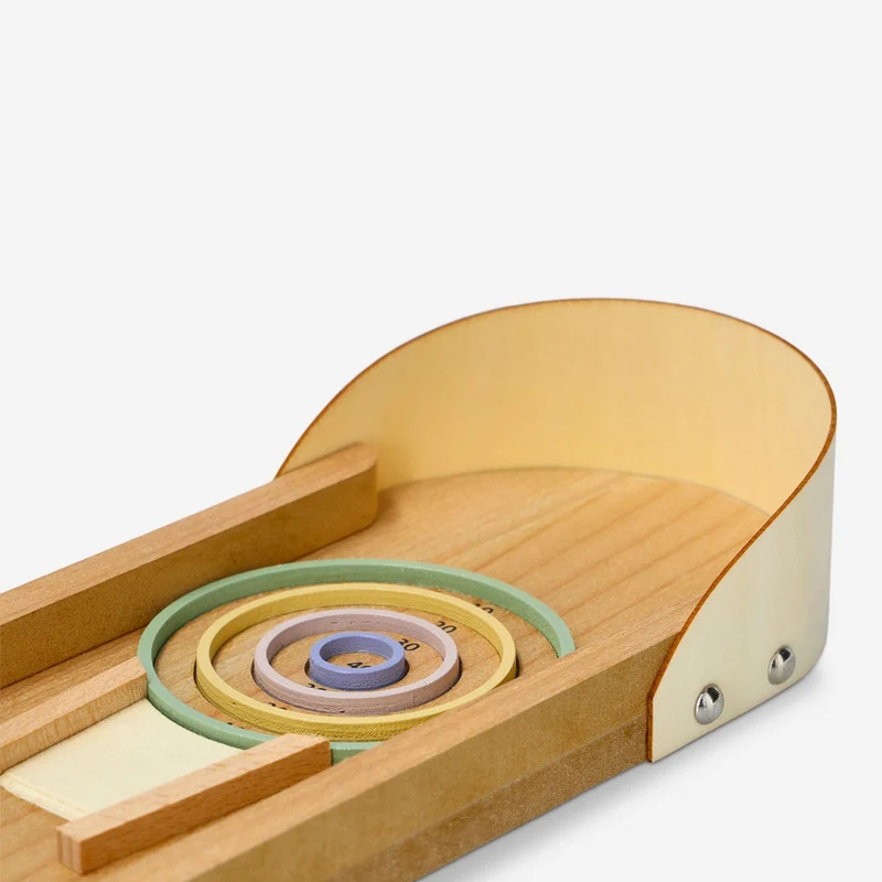 Wooden desktop pinball game