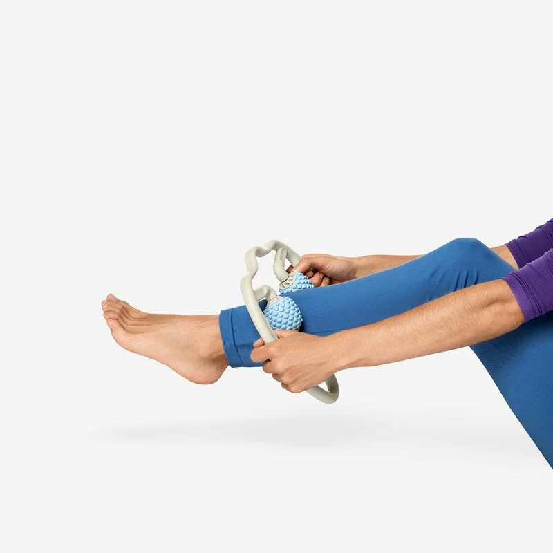 Blue and beige massager for leg