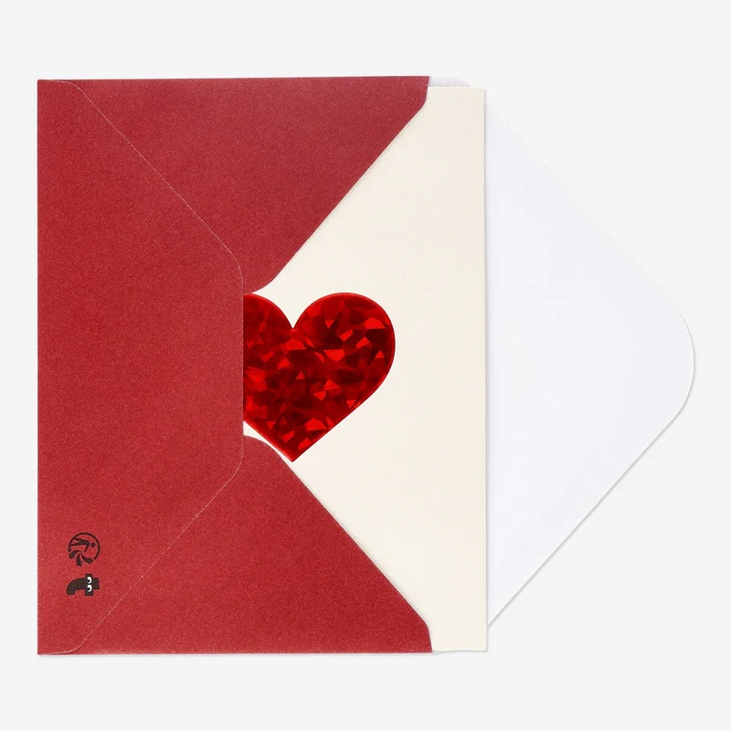 Heart cards and envelopes - 5 pcs