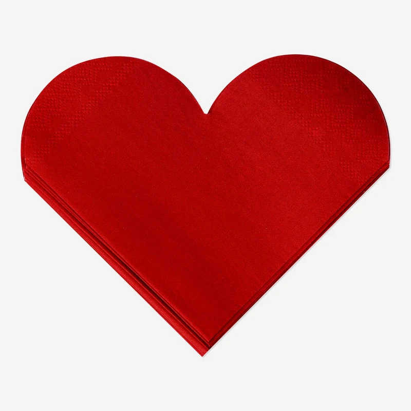 Heart shaped napkins - 16 pcs