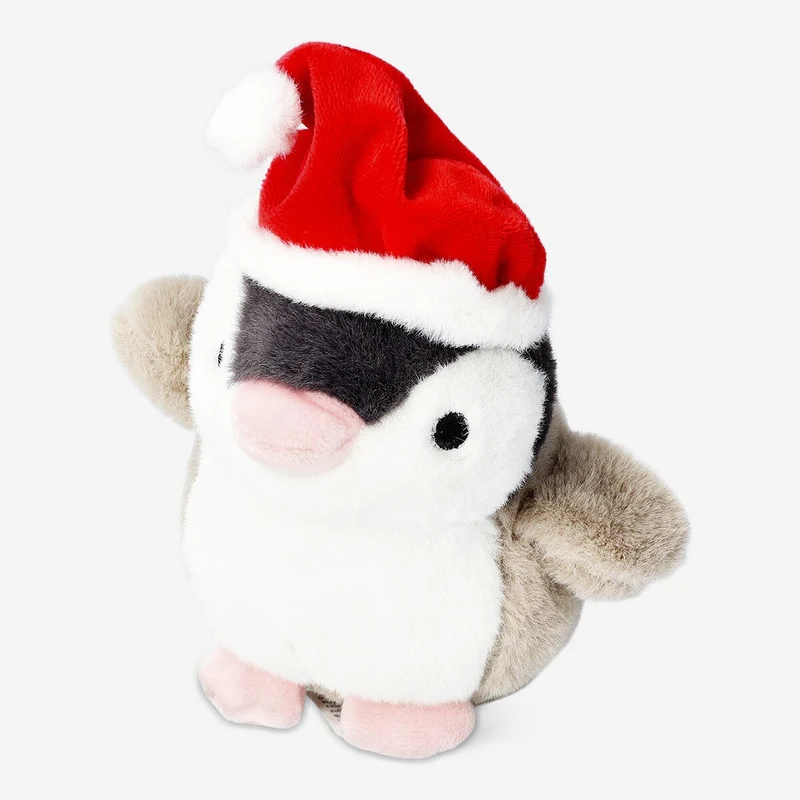 Penguin plush toy with moving tail