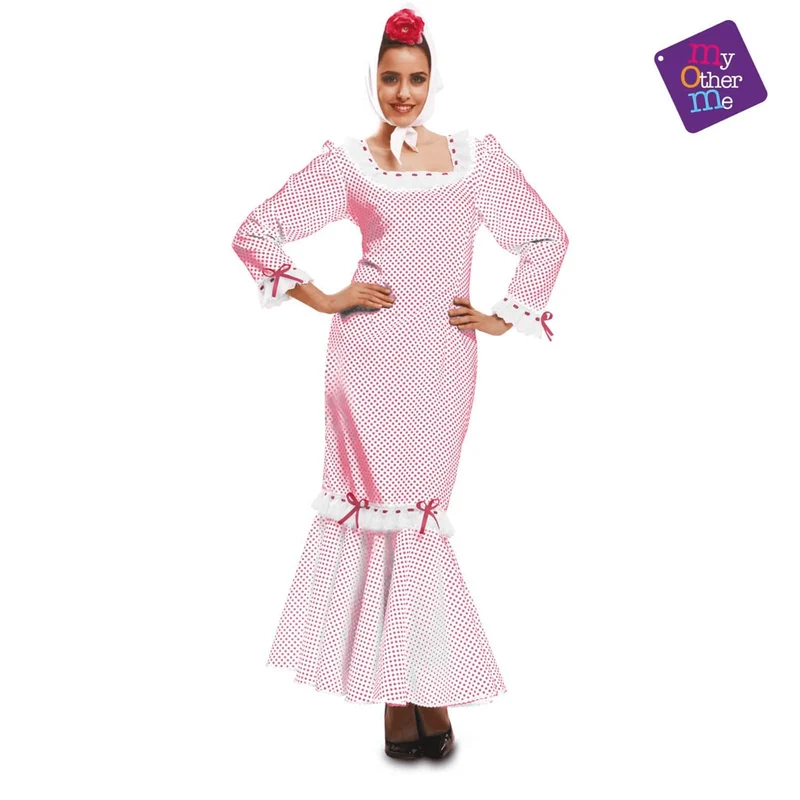Disfraz de Madrileña blanco mujer adulto talla XL