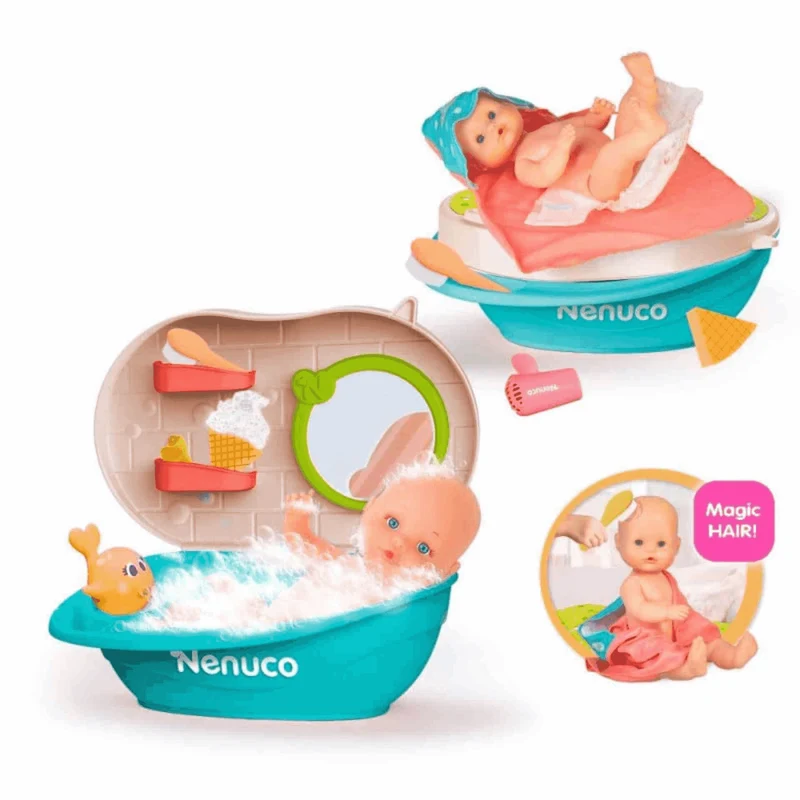 Nenuco Baño de Espuma - El set de baño interactivo para muñecas bebé Nenuco