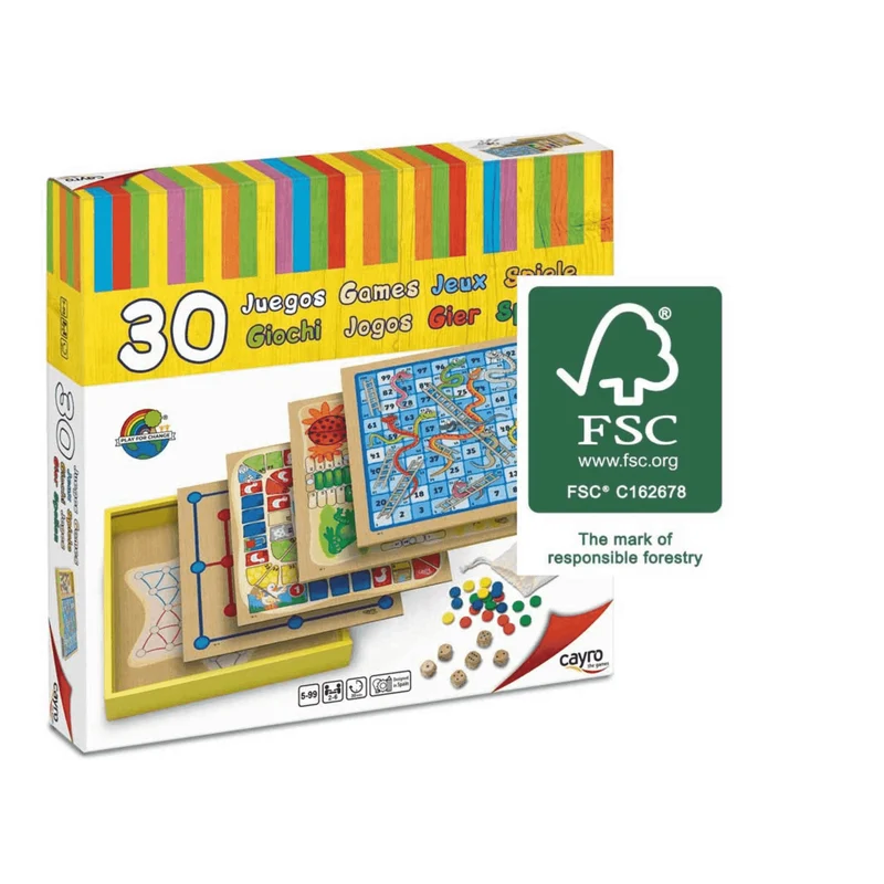 Caja con 30 Juegos de Madera