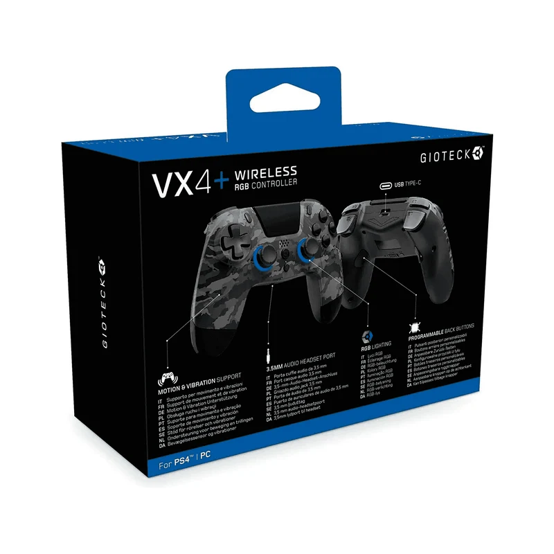 Mando RGB inalámbrico premium Gioteck WX4 para PlayStation 4